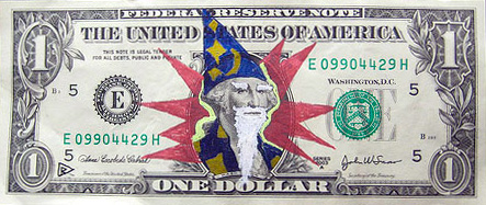 wizard dollar bill doodle