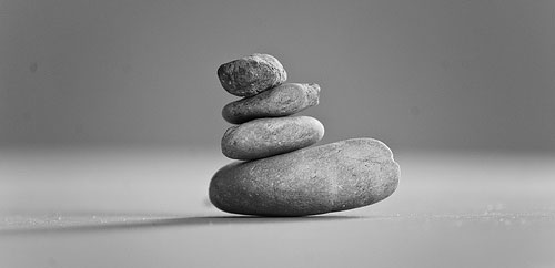minimalist zen pebbles